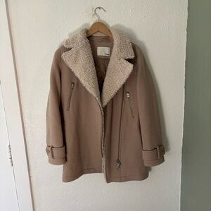Aritzia Wilfred Free Waterhouse Moto Shearling Jacket